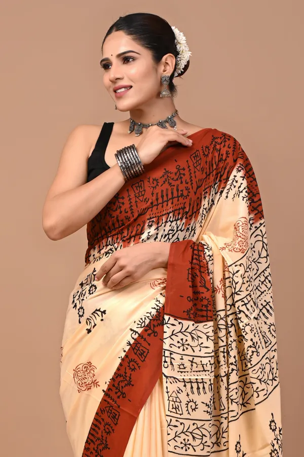 Cream_Soft_Mulmul_Cotton_Saree