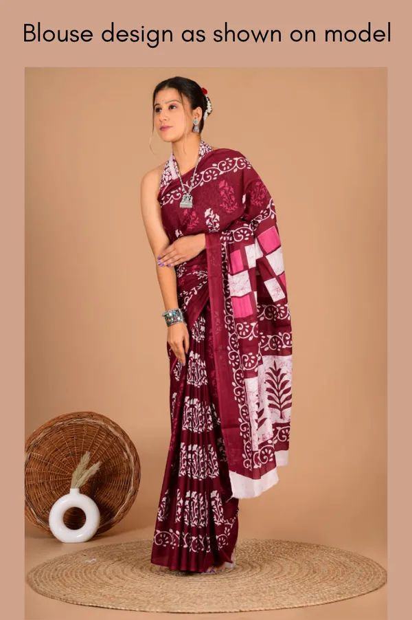 Maroon_Soft_Mulmul_Cotton_Saree