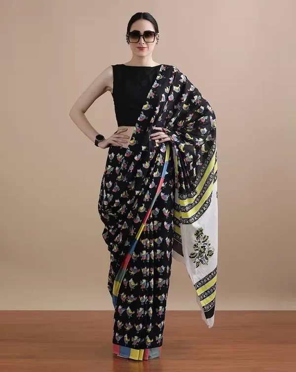 Black_Soft_Mulmul_Cotton_Saree_For_Women
