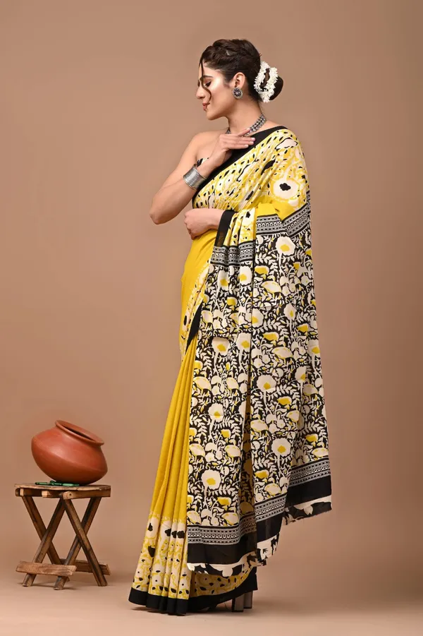 Mustard_Yellow_Soft_Mulmul_Cotton_Saree