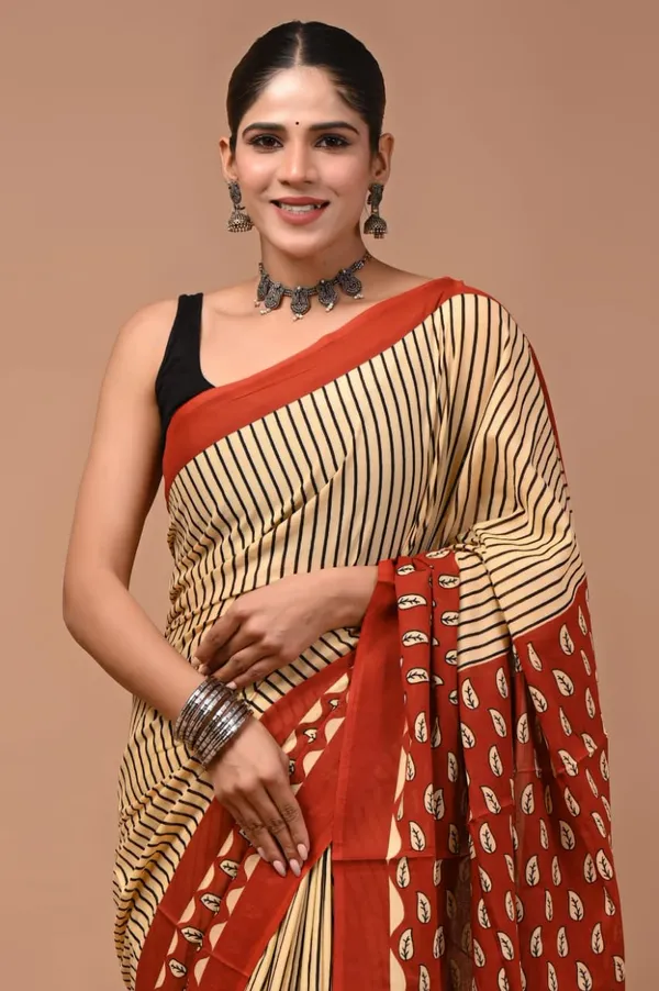 Cream_Soft_Mulmul_Cotton_Saree