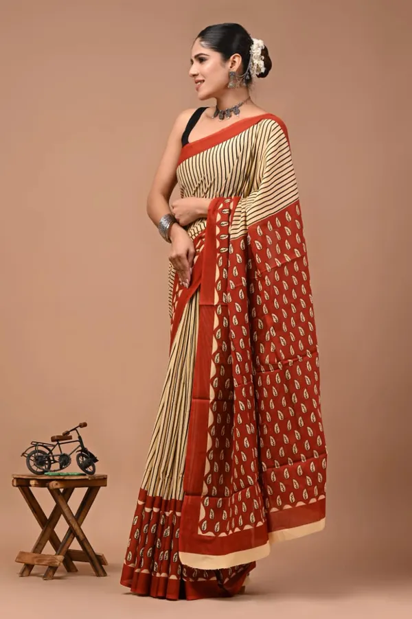 Cream_Soft_Mulmul_Cotton_Saree