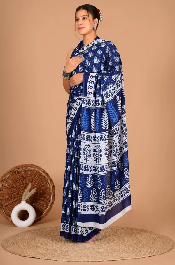 Blue_Soft_Mulmul_Cotton_Saree