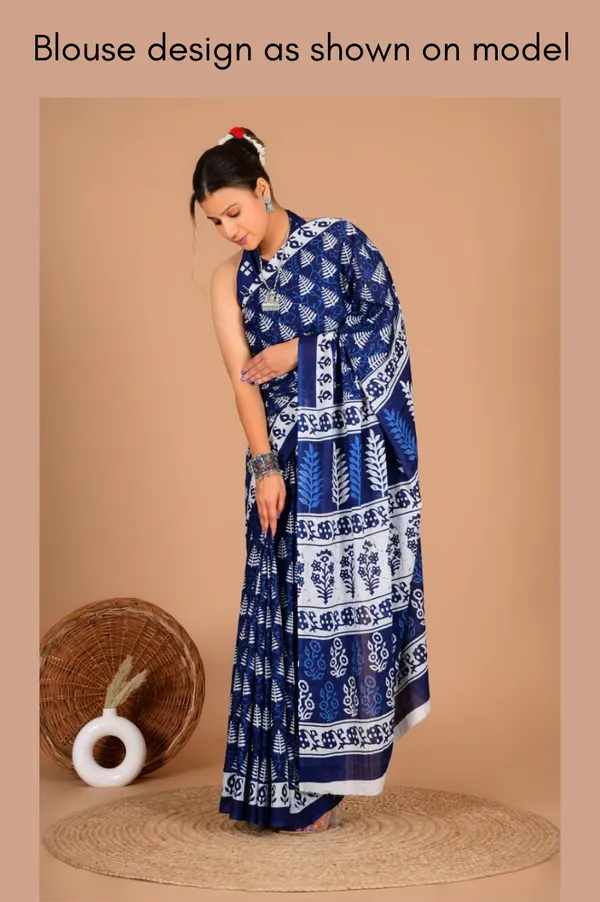 Blue_Soft_Mulmul_Cotton_Saree