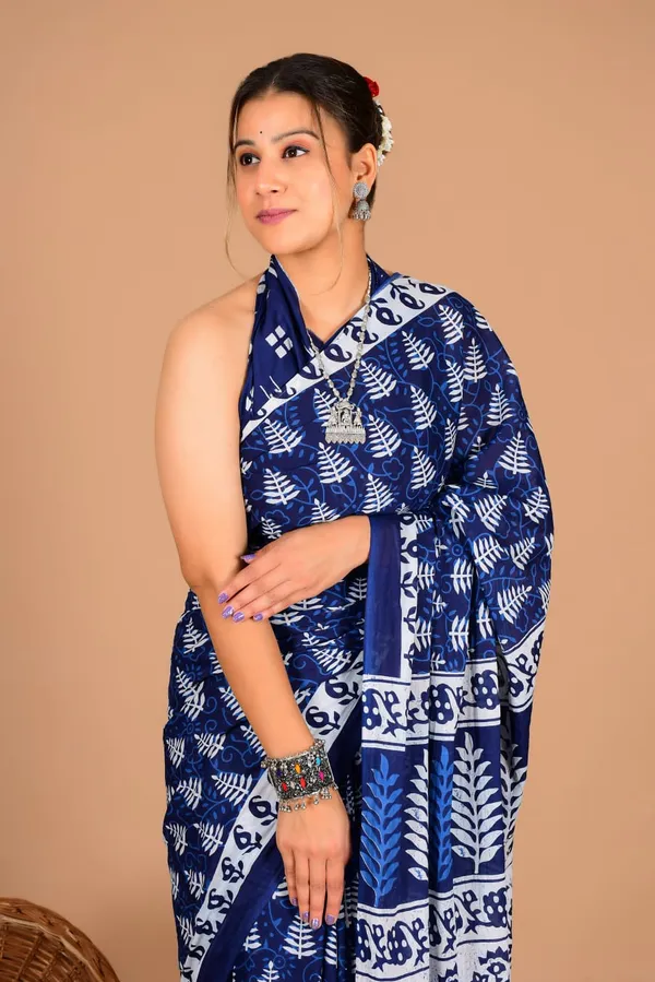 Blue_Soft_Mulmul_Cotton_Saree