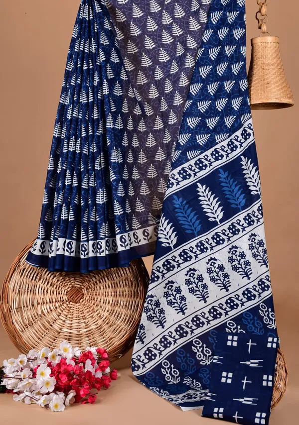 Blue_Soft_Mulmul_Cotton_Saree