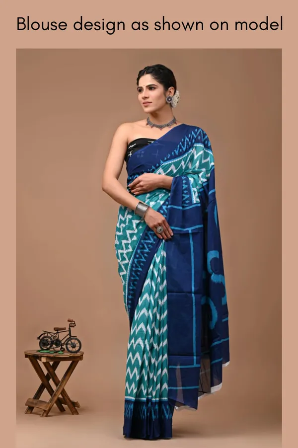 Aqua_Blue_Soft_Mulmul_Cotton_Saree
