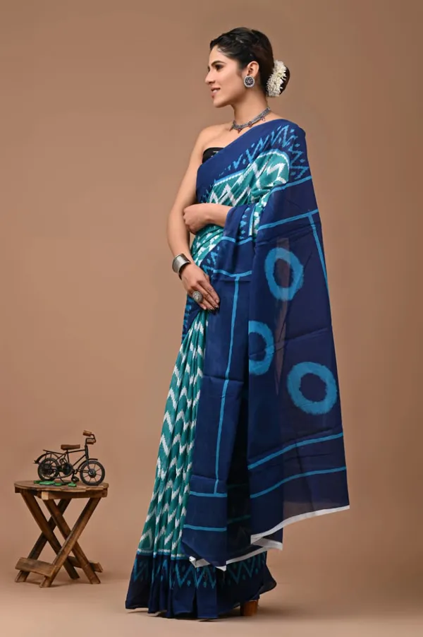 Aqua_Blue_Soft_Mulmul_Cotton_Saree