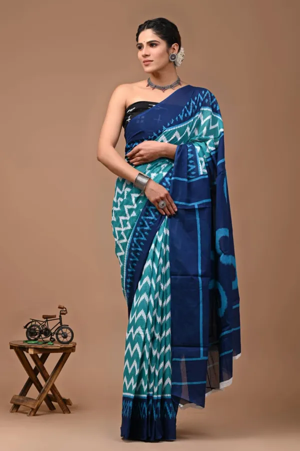 Aqua_Blue_Soft_Mulmul_Cotton_Saree