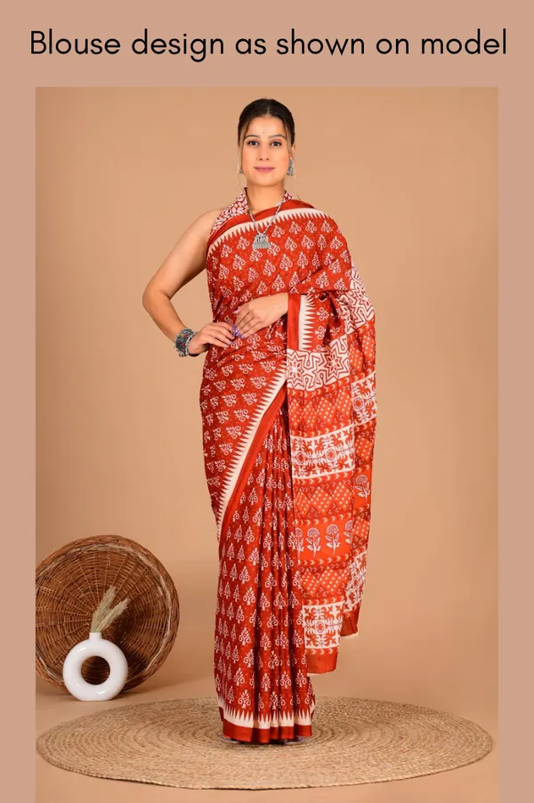 Rust_Red_Soft_Mulmul_Cotton_Saree
