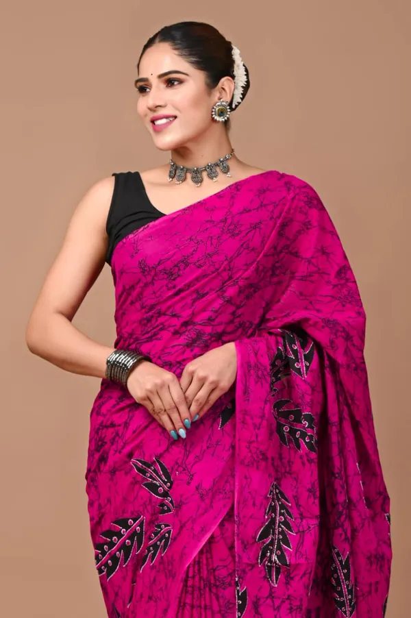 Rani_Pink_Soft_Mulmul_Cotton_Saree