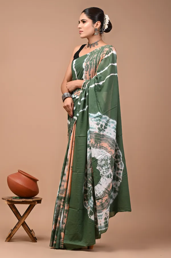 Olive_Green_Soft_Mulmul_Cotton_Saree