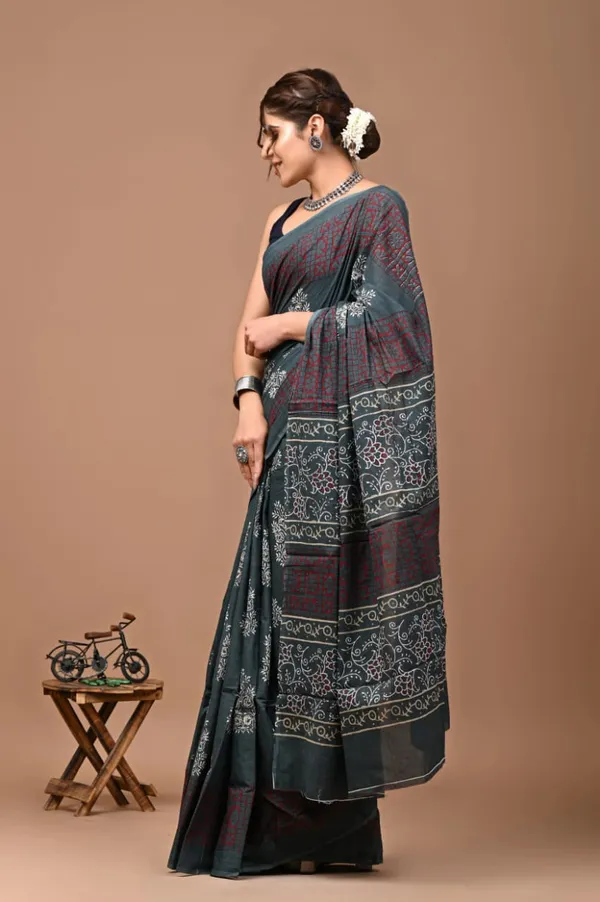Bottle_Green_Soft_Mulmul_Cotton_Saree