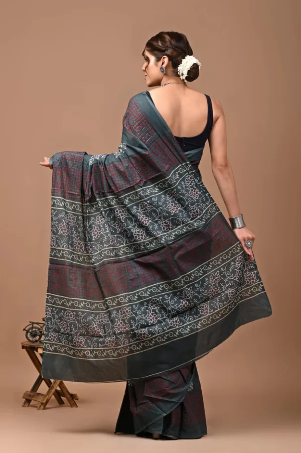 Bottle_Green_Soft_Mulmul_Cotton_Saree