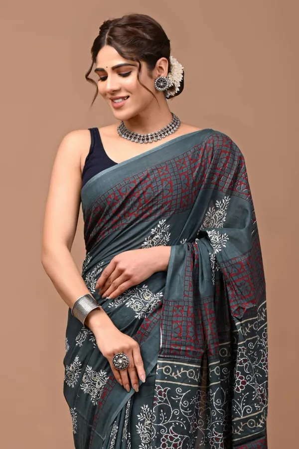 Bottle_Green_Soft_Mulmul_Cotton_Saree
