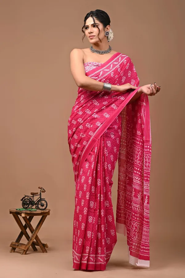 Pink_Soft_Mulmul_Cotton_Saree
