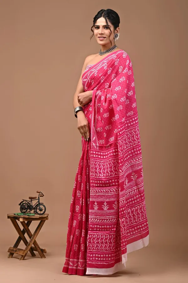 Pink_Soft_Mulmul_Cotton_Saree