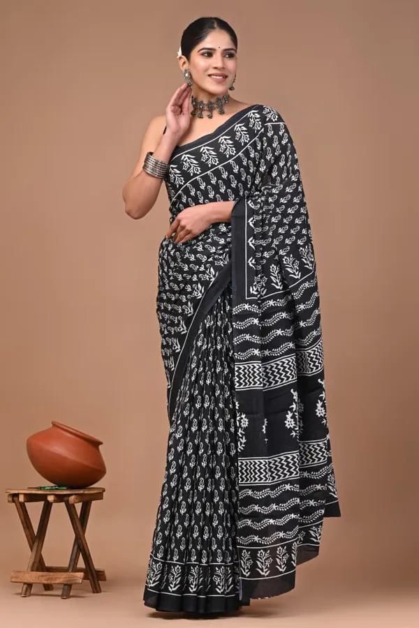 Black_Soft_Mulmul_Cotton_Saree