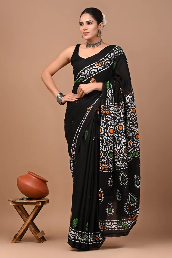 Black_Soft_Mulmul_Cotton_Saree