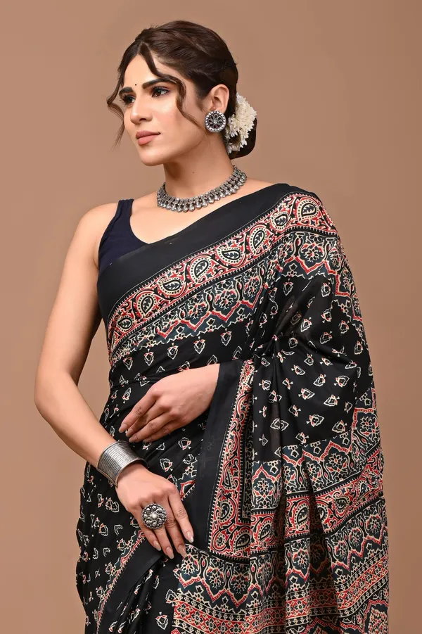 Black_Soft_Mulmul_Cotton_Saree