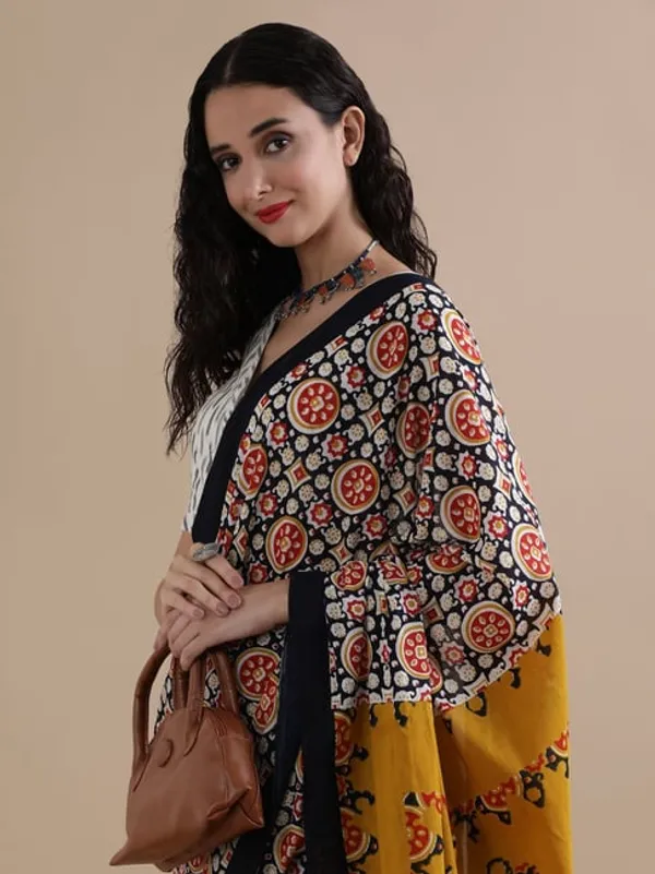 Black_&_Rust_Soft_Mulmul_Cotton_Saree