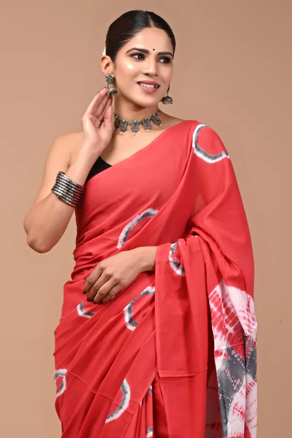 Coral_Red_Soft_Mulmul_Cotton_Saree