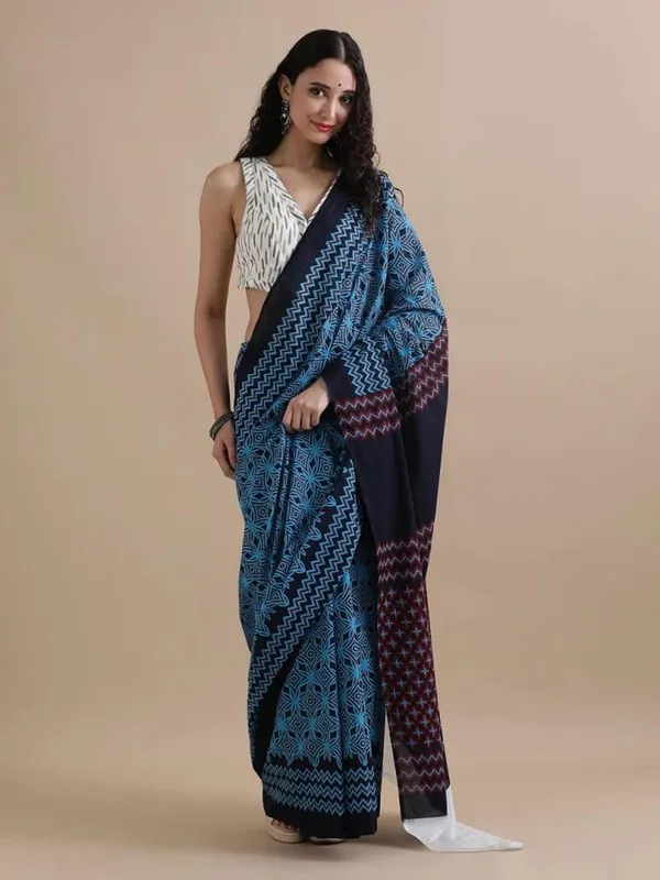 Teal_Blue_Soft_Mulmul_Cotton_Saree