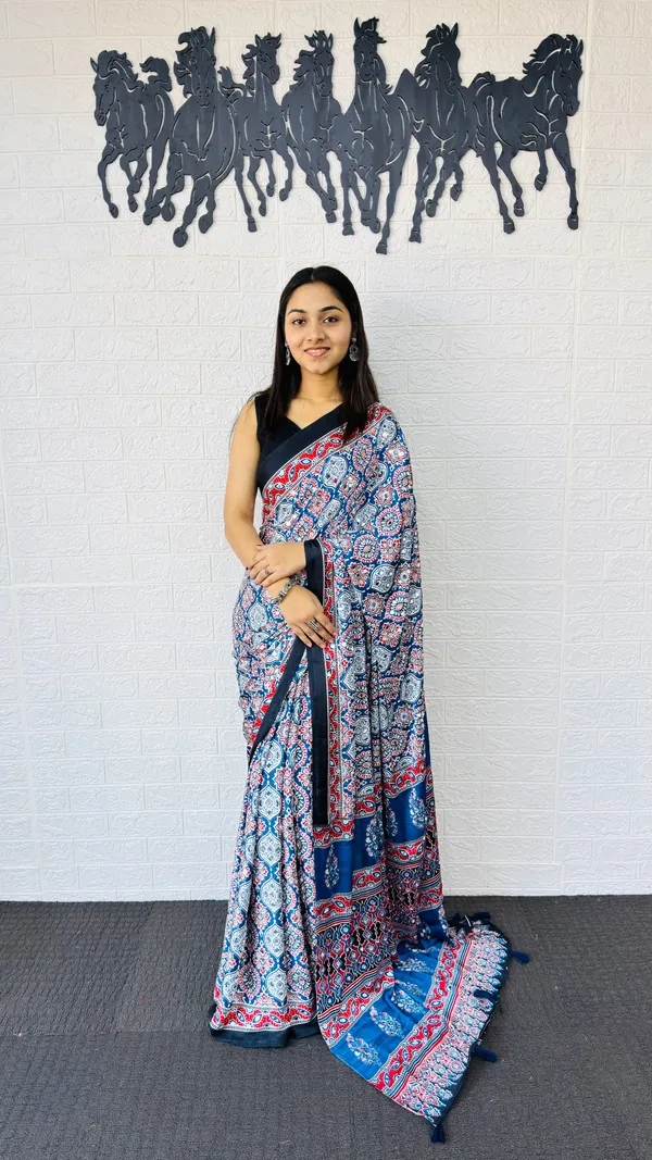 Indigo_Blue_|_Mirror_Work_Semi_Gajji_Silk_Saree