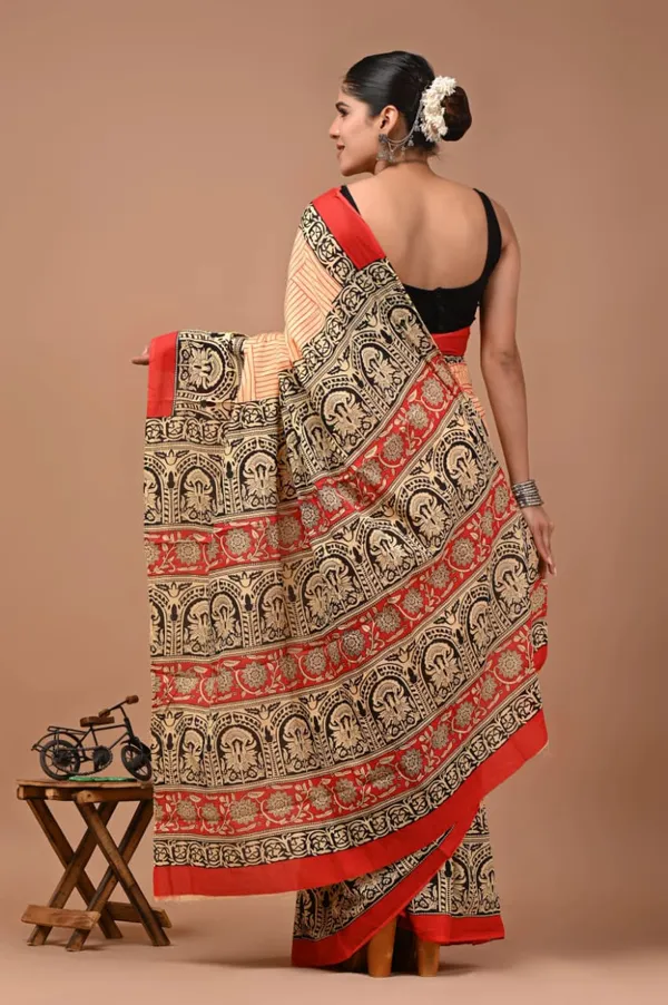 Peach_Soft_Mulmul_Cotton_Saree