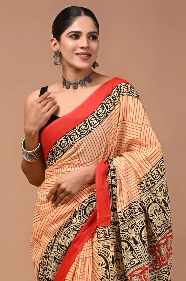 Peach_Soft_Mulmul_Cotton_Saree