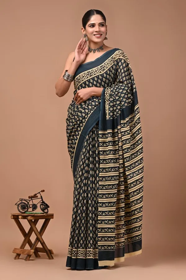 Black_Soft_Mulmul_Cotton_Saree