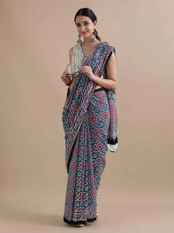 Navy_Blue_Soft_Mulmul_Cotton_Saree