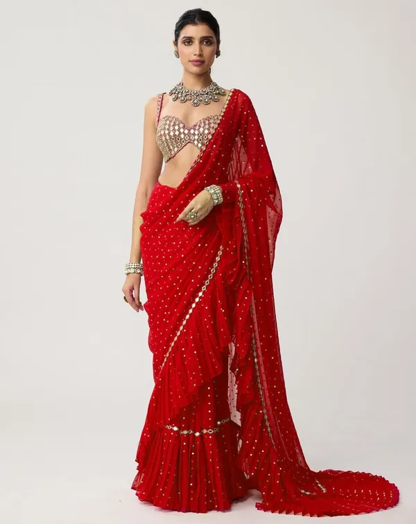 Imperial_Red_-_Bollywood_Sequins_Crush_Pleated_Saree_&_Stitched_Blouse_-_Party_Wear
