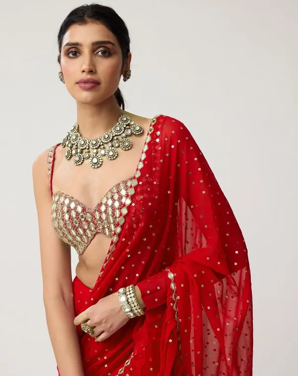 Imperial_Red_-_Bollywood_Sequins_Crush_Pleated_Saree_&_Stitched_Blouse_-_Party_Wear