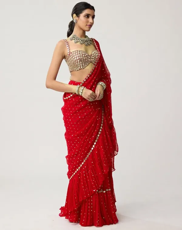 Imperial_Red_-_Bollywood_Sequins_Crush_Pleated_Saree_&_Stitched_Blouse_-_Party_Wear