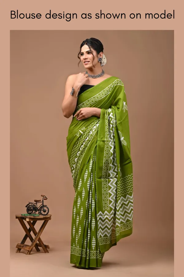 Olive_Green_Soft_Mulmul_Cotton_Saree