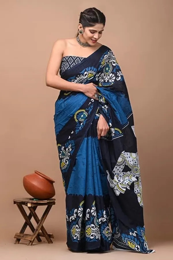 Midnight_Blue_Soft_Mulmul_Cotton_Saree
