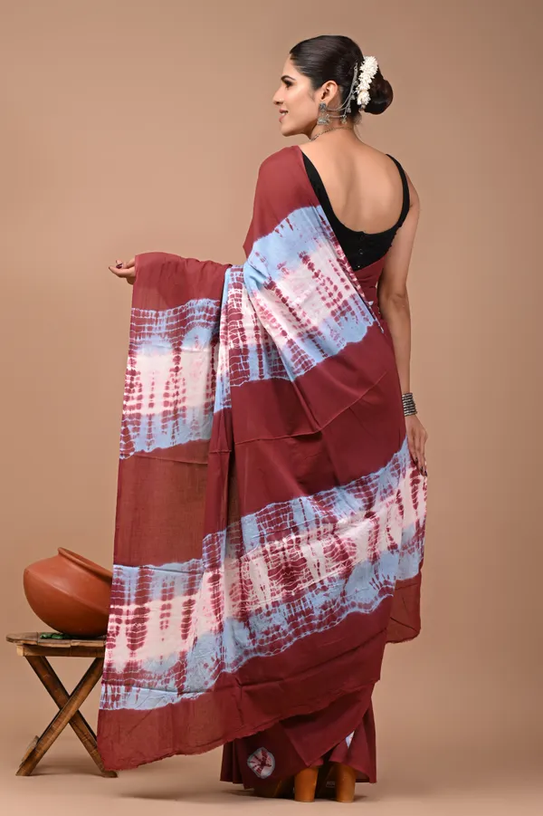 Maroon_Soft_Mulmul_Cotton_Saree
