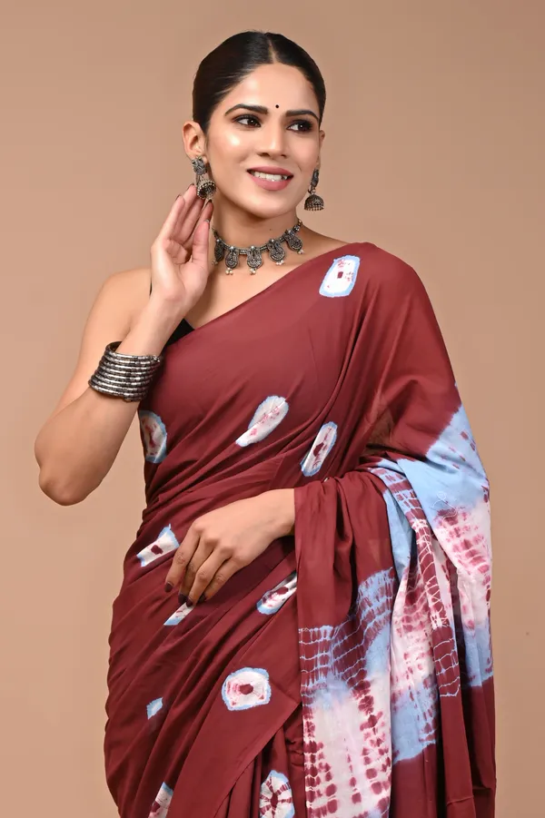 Maroon_Soft_Mulmul_Cotton_Saree