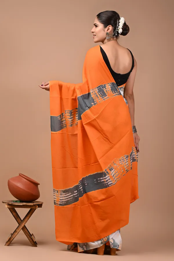 Orange_Soft_Mulmul_Cotton_Saree
