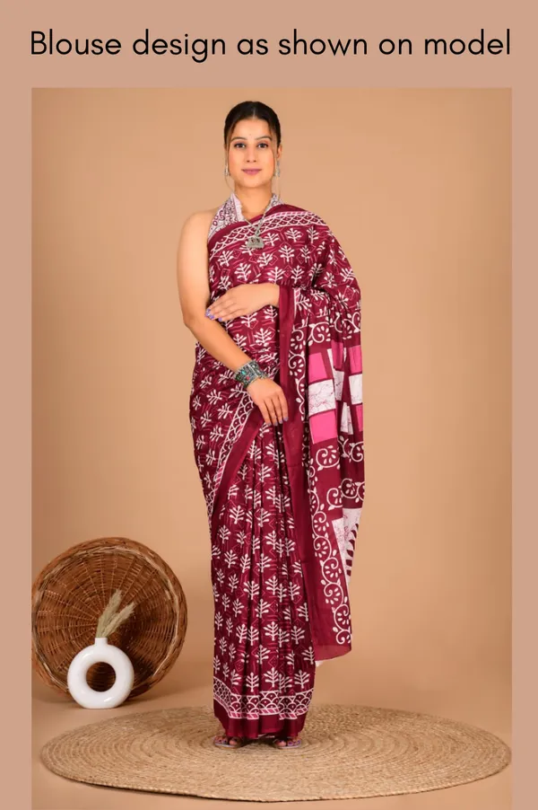 Maroon_Soft_Mulmul_Cotton_Saree