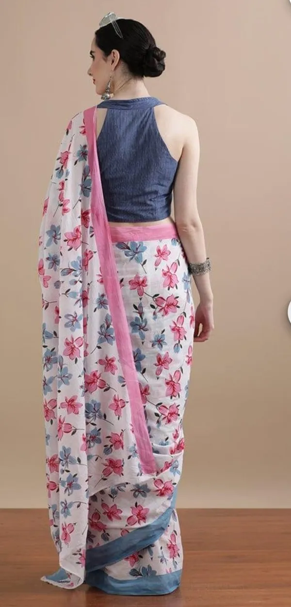 White_Soft_Mulmul_Cotton_Saree