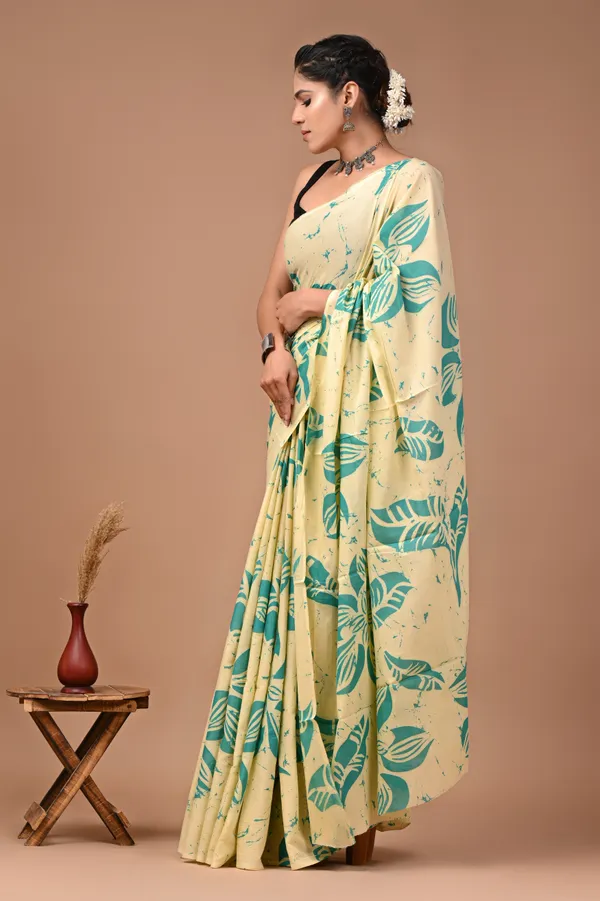 Cream_Soft_Mulmul_Cotton_Saree