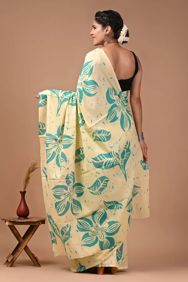 Cream_Soft_Mulmul_Cotton_Saree