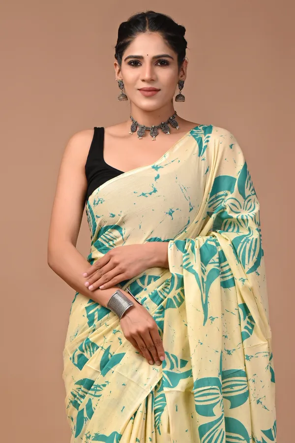 Cream_Soft_Mulmul_Cotton_Saree