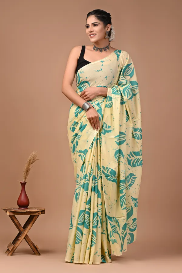 Cream_Soft_Mulmul_Cotton_Saree