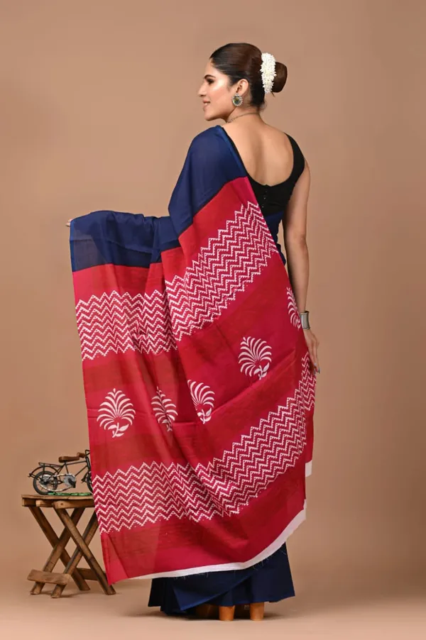 Navy_Blue_Soft_Mulmul_Cotton_Saree