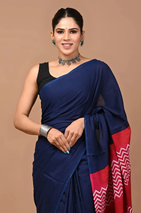 Navy_Blue_Soft_Mulmul_Cotton_Saree