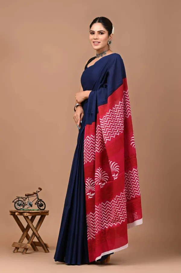 Navy_Blue_Soft_Mulmul_Cotton_Saree