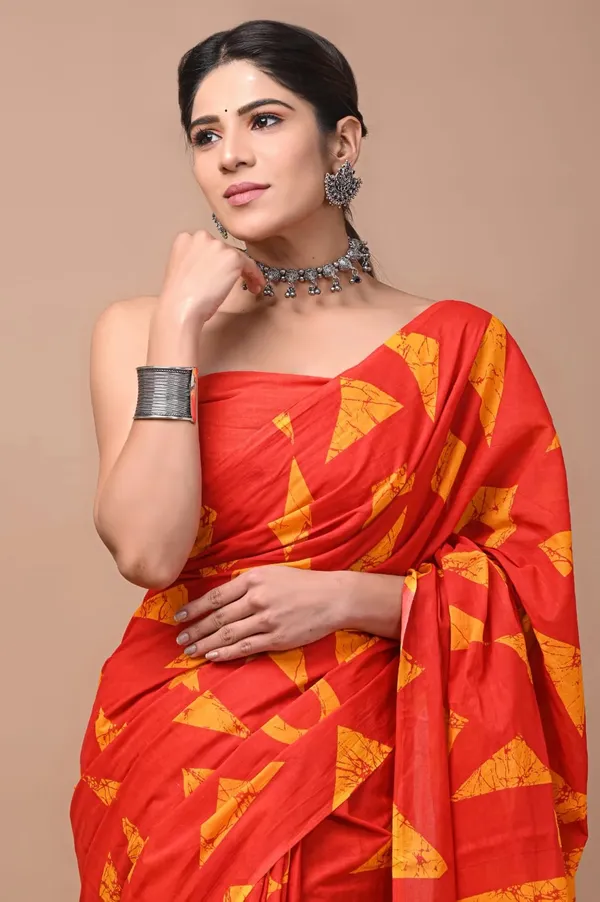 Crimson_Red_Soft_Mulmul_Cotton_Saree
